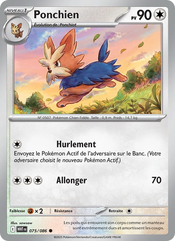 Carte Ponchien 075/086 – Flamme Blanche