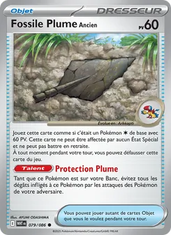 Carte Fossile Plume Ancien 079/086 – Flamme Blanche