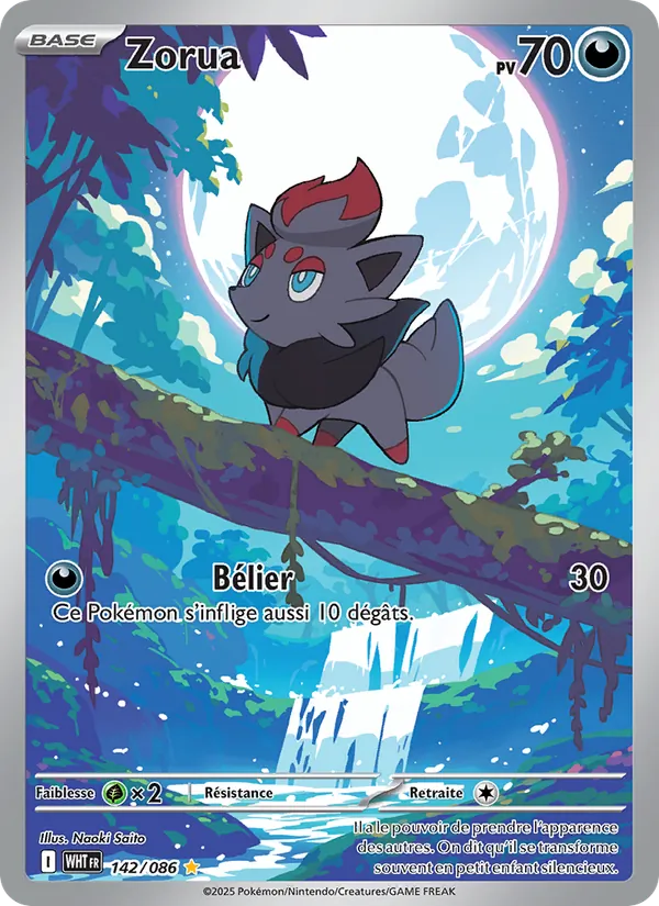 Carte Zorua 142/086 – Flamme Blanche