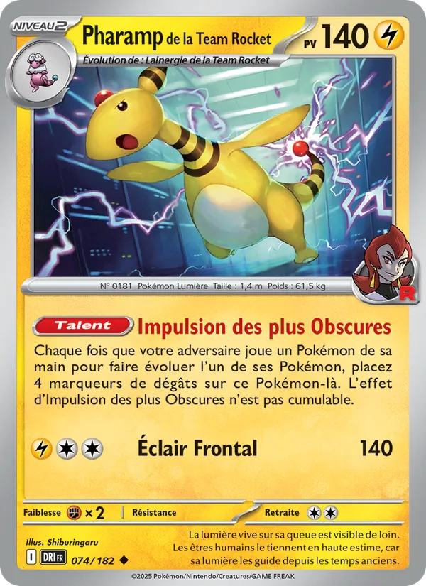 Carte Pharamp de la Team Rocket 074/182 – Rivalités Destinées