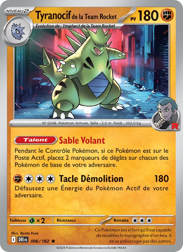 Carte Tyranocif de la Team Rocket 096/182 – Rivalités Destinées