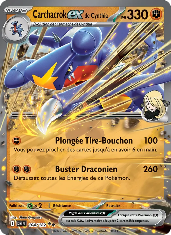 Carte Carchacrok-ex de Cynthia 104/182 – Rivalités Destinées