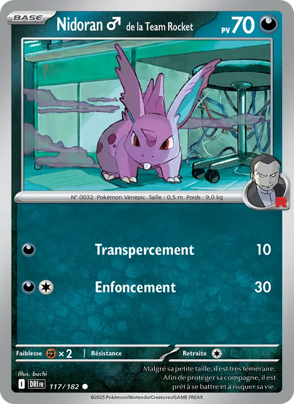 Carte Nidoran♂ de la Team Rocket 117/182 – Rivalités Destinées