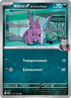 Carte Nidoran♂ de la Team Rocket 117/182 – Rivalités Destinées