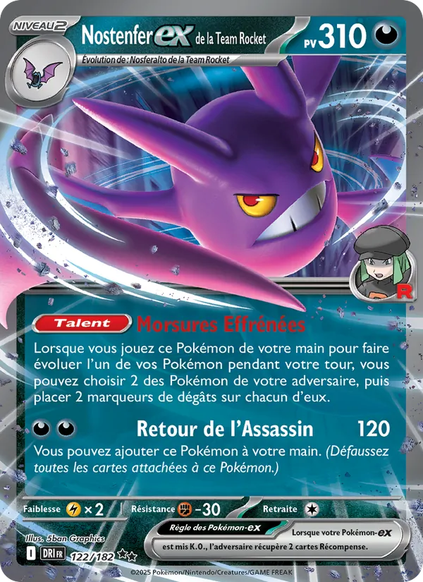 Carte Nostenfer-ex de la Team Rocket 122/182 – Rivalités Destinées