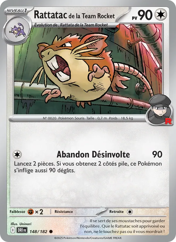 Carte Rattatac de la Team Rocket 148/182 – Rivalités Destinées