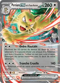 Carte Persian-ex de la Team Rocket 150/182 – Rivalités Destinées