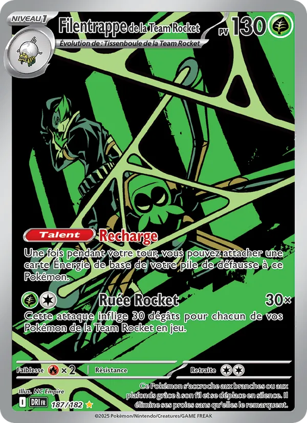 Carte Filentrappe de la Team Rocket 187/182 – Rivalités Destinées