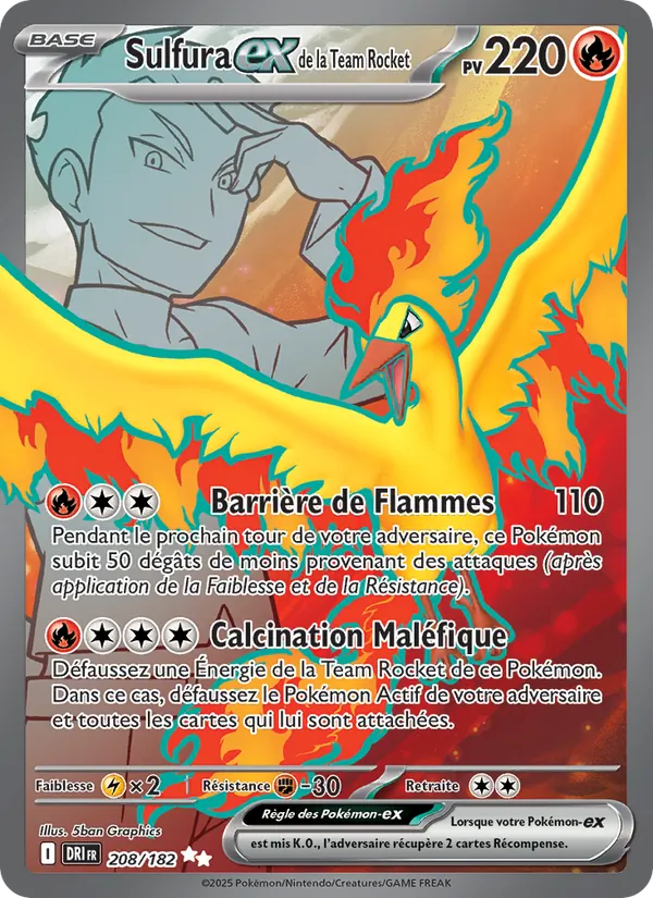 Carte Sulfura-ex de la Team Rocket 208/182 – Rivalités Destinées