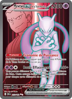 Carte Mewtwo-ex de la Team Rocket 213/182 – Rivalités Destinées