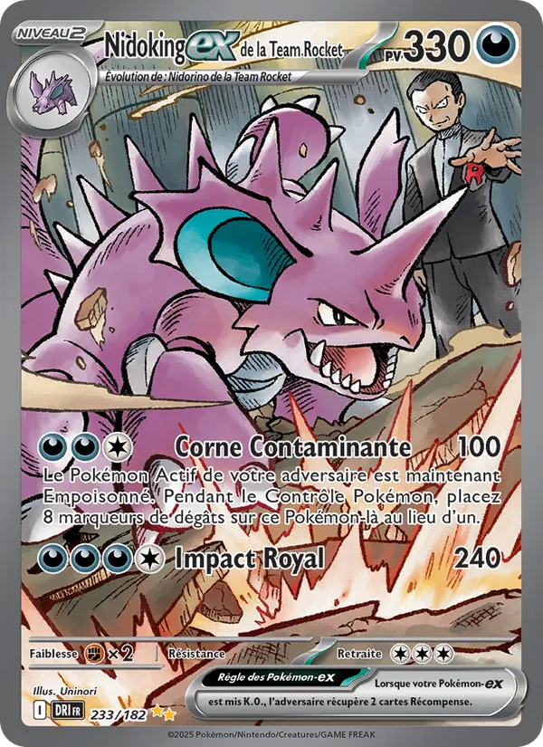 Carte Nidoking-ex de la Team Rocket 233/182 – Rivalités Destinées