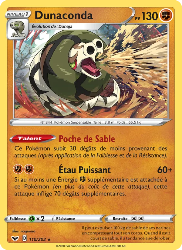 Carte Dunaconda 110/202 – Épée et Bouclier
