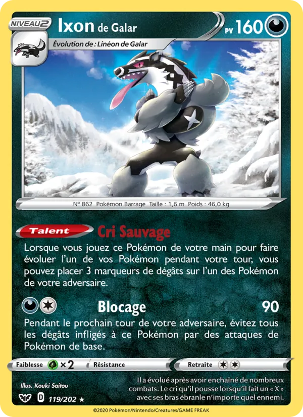 Carte Ixon de Galar 119/202 – Épée et Bouclier
