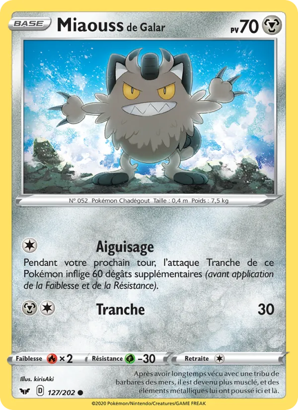 Carte Miaouss de Galar 127/202 – Épée et Bouclier