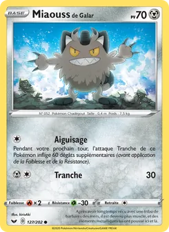 Carte Miaouss de Galar 127/202 – Épée et Bouclier