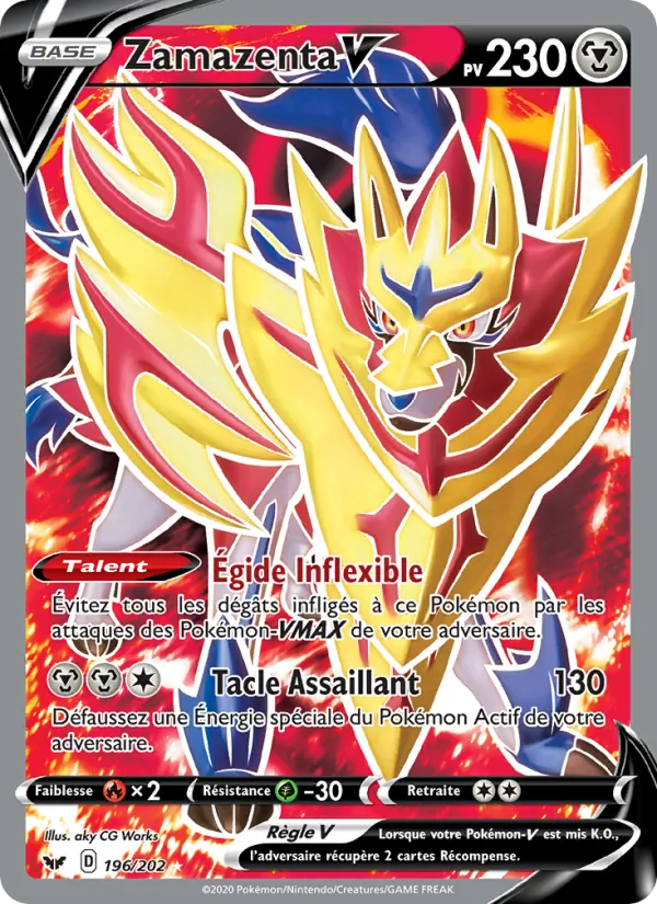 Carte Zamazenta V 196/202 – Épée et Bouclier