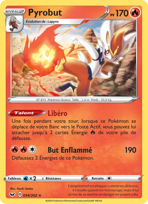Carte Pyrobut 34/202 – Épée et Bouclier