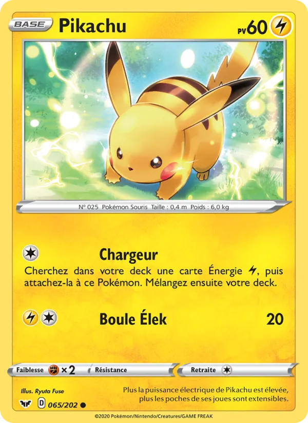 Carte Pikachu 65/202 – Épée et Bouclier