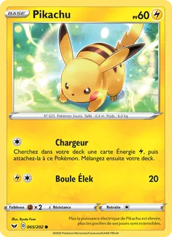 Carte Pikachu 65/202 – Épée et Bouclier