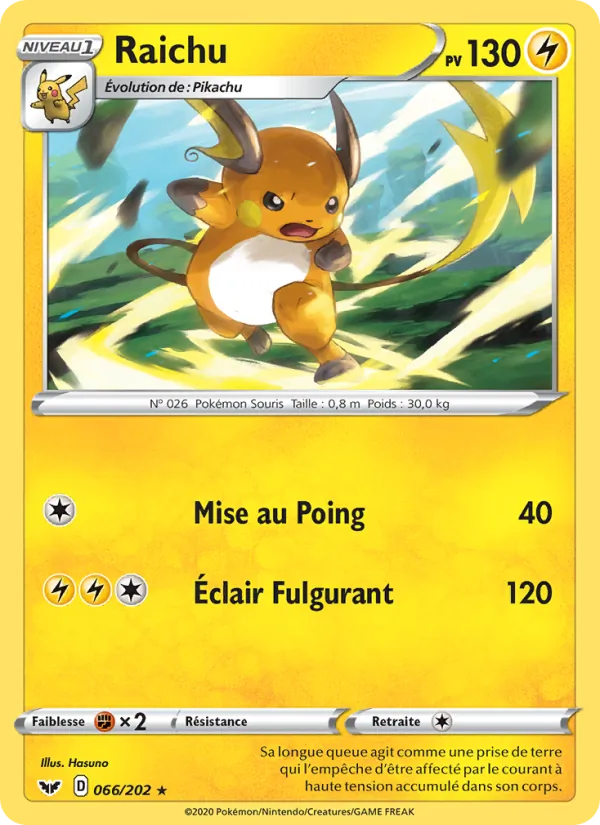 Carte Raichu 66/202 – Épée et Bouclier