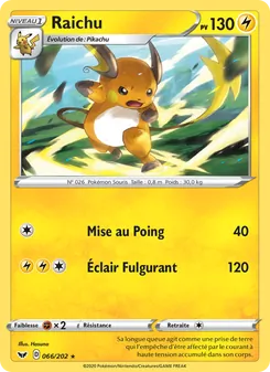 Carte Raichu 66/202 – Épée et Bouclier