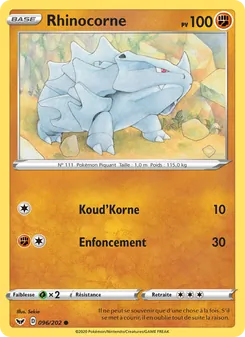 Carte Rhinocorne 96/202 – Épée et Bouclier