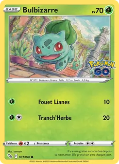 Carte Bulbizarre 001/078 – Pokémon GO