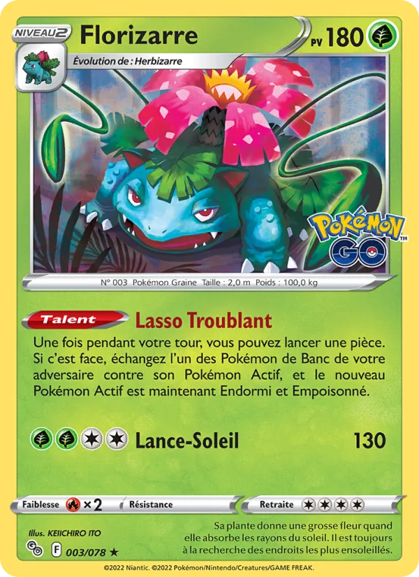 Carte Florizarre 003/078 – Pokémon GO