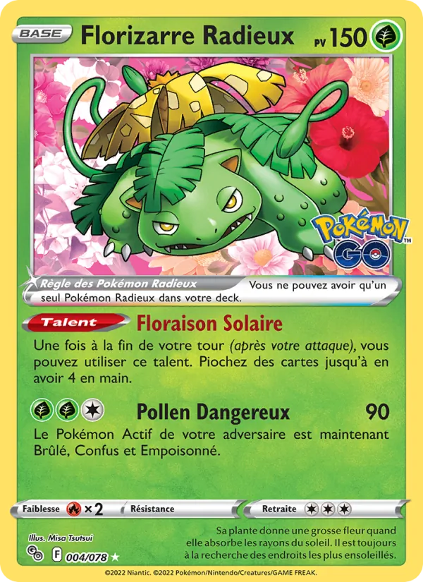 Carte Florizarre Radieux 004/078 – Pokémon GO