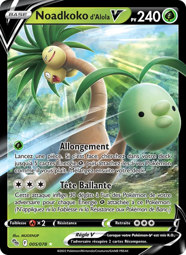 Carte Noadkoko d'Alola V 005/078 – Pokémon GO