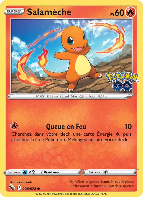Carte Salamèche 008/078 – Pokémon GO
