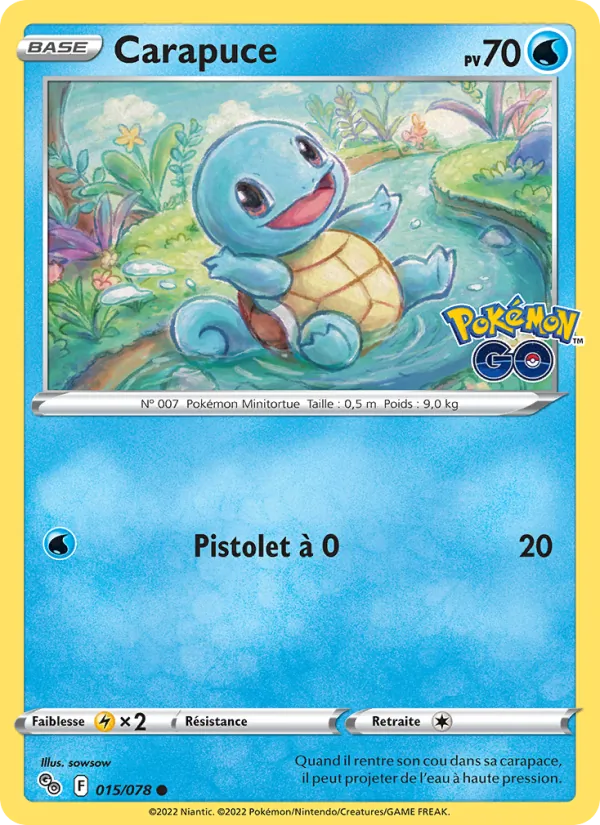 Carte Carapuce 015/078 – Pokémon GO