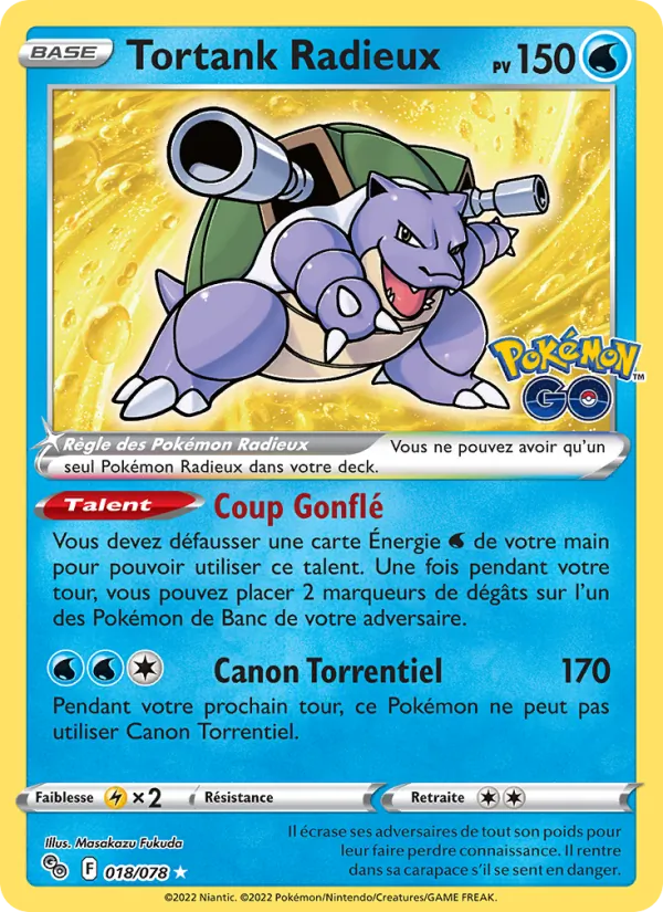 Carte Tortank Radieux 018/078 – Pokémon GO