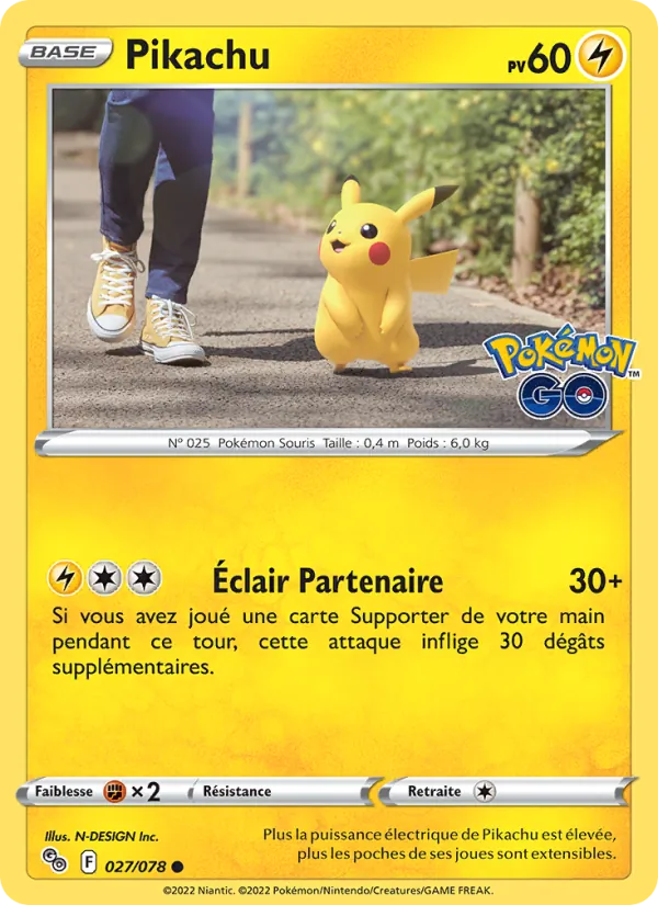 Carte Pikachu 027/078 – Pokémon GO