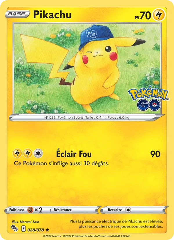 Carte Pikachu 028/078 – Pokémon GO