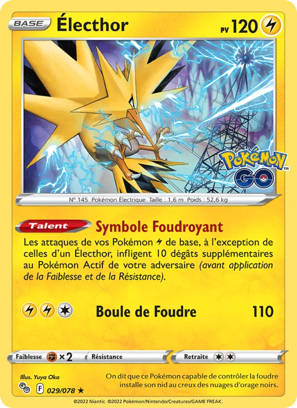Carte Électhor 029/078 – Pokémon GO
