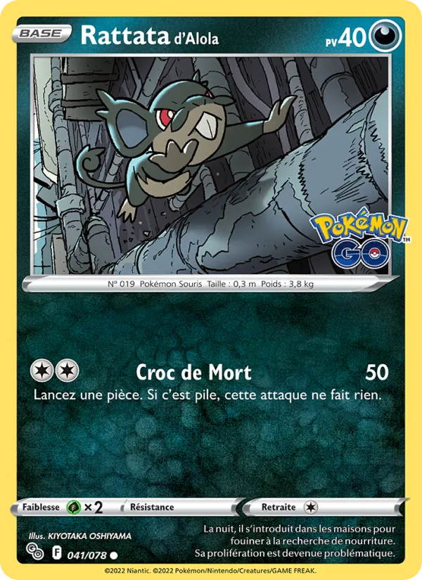 Carte Rattata d'Alola 041/078 – Pokémon GO
