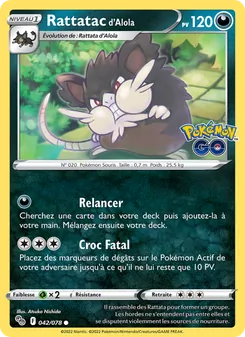 Carte Rattatac d'Alola 042/078 – Pokémon GO