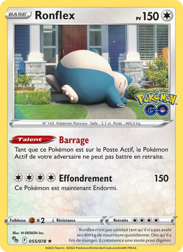Carte Ronflex 055/078 – Pokémon GO