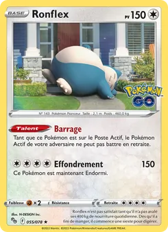 Carte Ronflex 055/078 – Pokémon GO