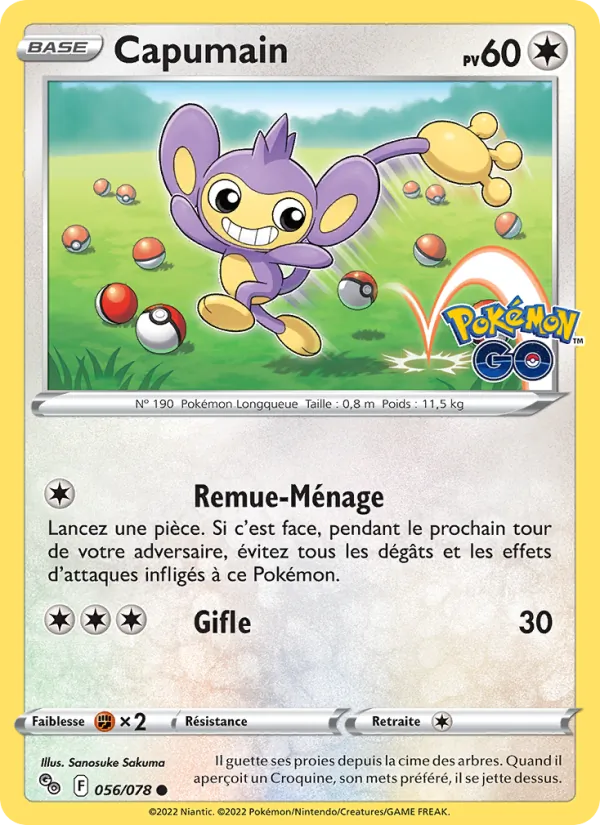 Carte Capumain 056/078 – Pokémon GO