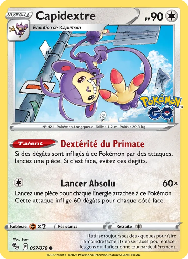 Carte Capidextre 057/078 – Pokémon GO