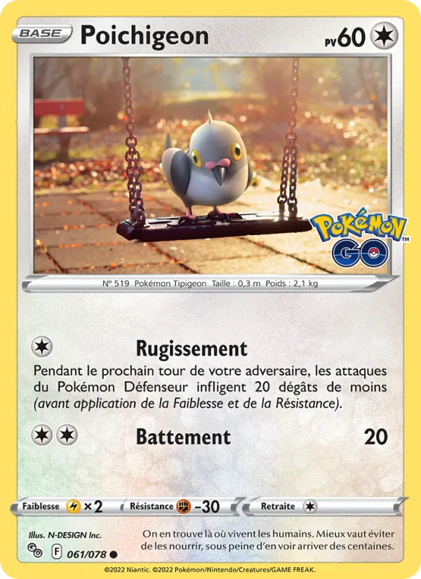 Carte Poichigeon 061/078 – Pokémon GO