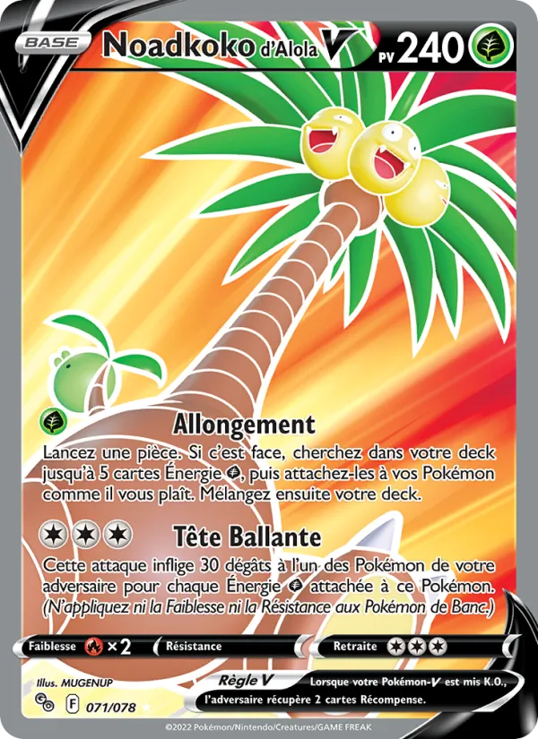 Carte Noadkoko d'Alola V 071/078 – Pokémon GO