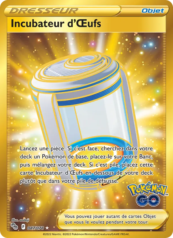 Carte Incubateur d'Œufs 087/078 – Pokémon GO