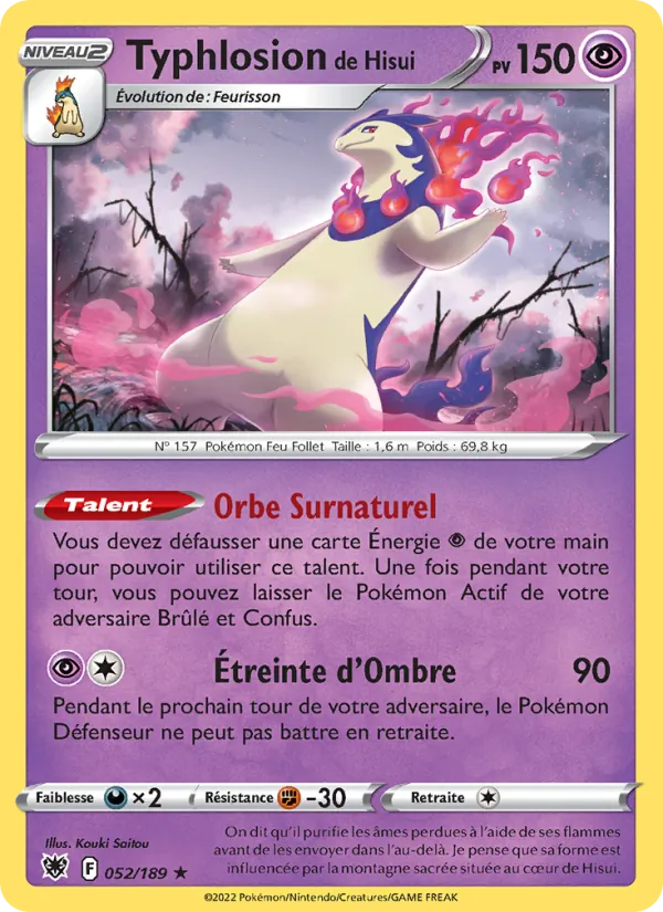 Carte Typhlosion de Hisui 052/189 – Astres Radieux