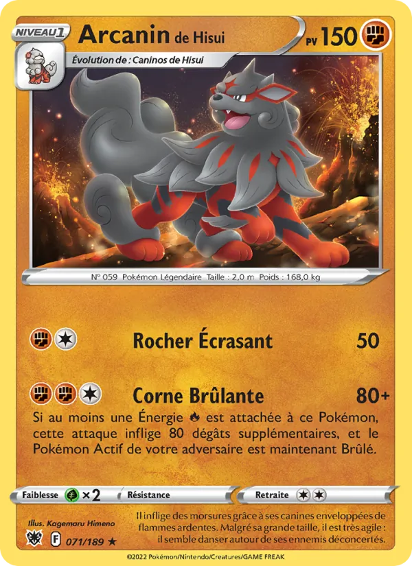 Carte Arcanin de Hisui 071/189 – Astres Radieux