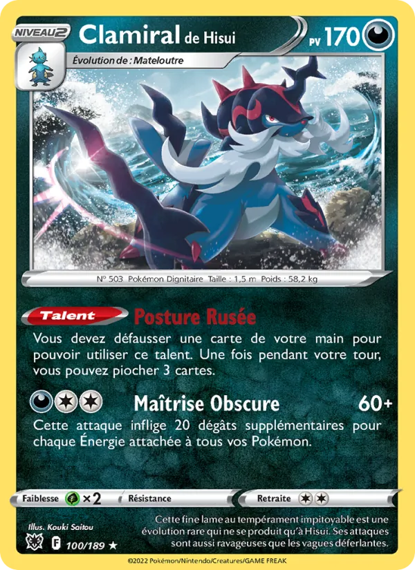 Carte Clamiral de Hisui 100/189 – Astres Radieux