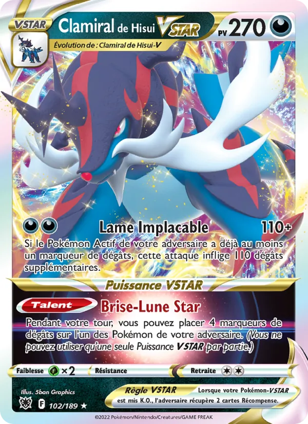 Carte Clamiral de Hisui VSTAR 102/189 – Astres Radieux