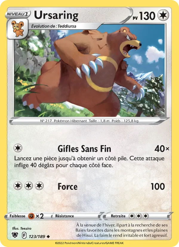Carte Ursaring 123/189 – Astres Radieux